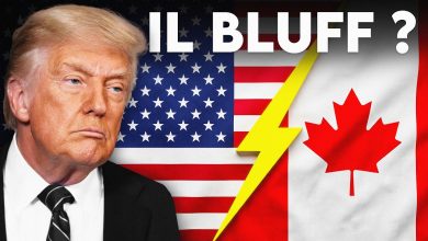 Drapeaux du Canada et des États-Unis illustrant les tensions commerciales