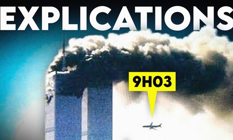 Vue des tours du World Trade Center à New York après les attentats du 11 septembre 2001