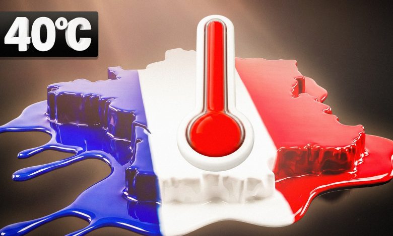 Ville française sous une forte chaleur lors d’un épisode de canicule