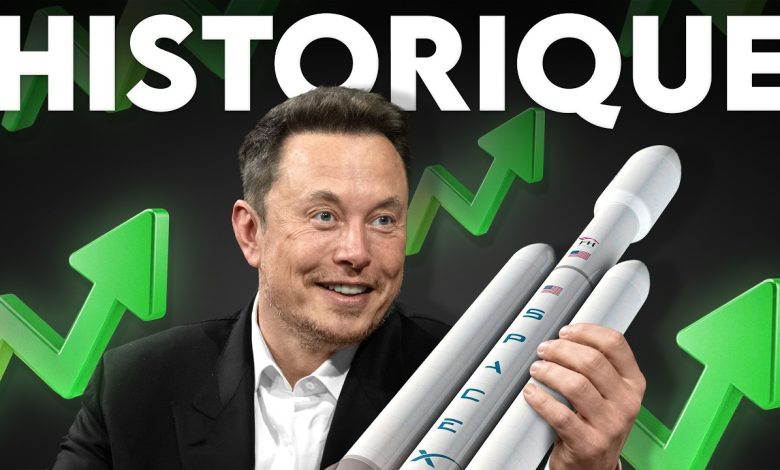 Illustration de l’entrée en Bourse de SpaceX et de ses activités spatiales